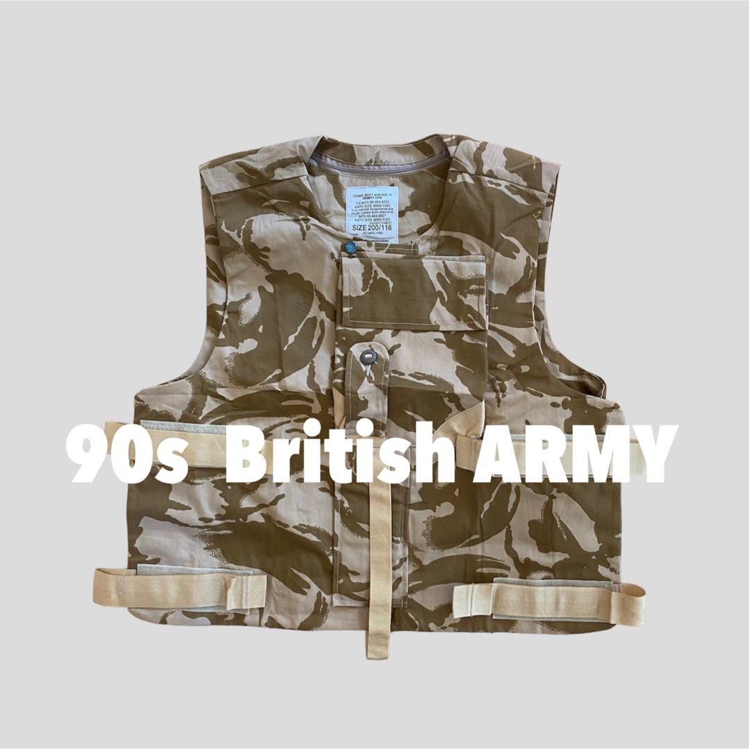MILITARY(ミリタリー)の【XXL】90s イギリス軍 デザートカモ ベスト 古着 ビンテージ 軍放出品 メンズのジャケット/アウター(ミリタリージャケット)の商品写真