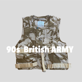 ミリタリー(MILITARY)の【XL】90s British ARMY デザートカモ ベスト 古着 ビンテージ(ミリタリージャケット)