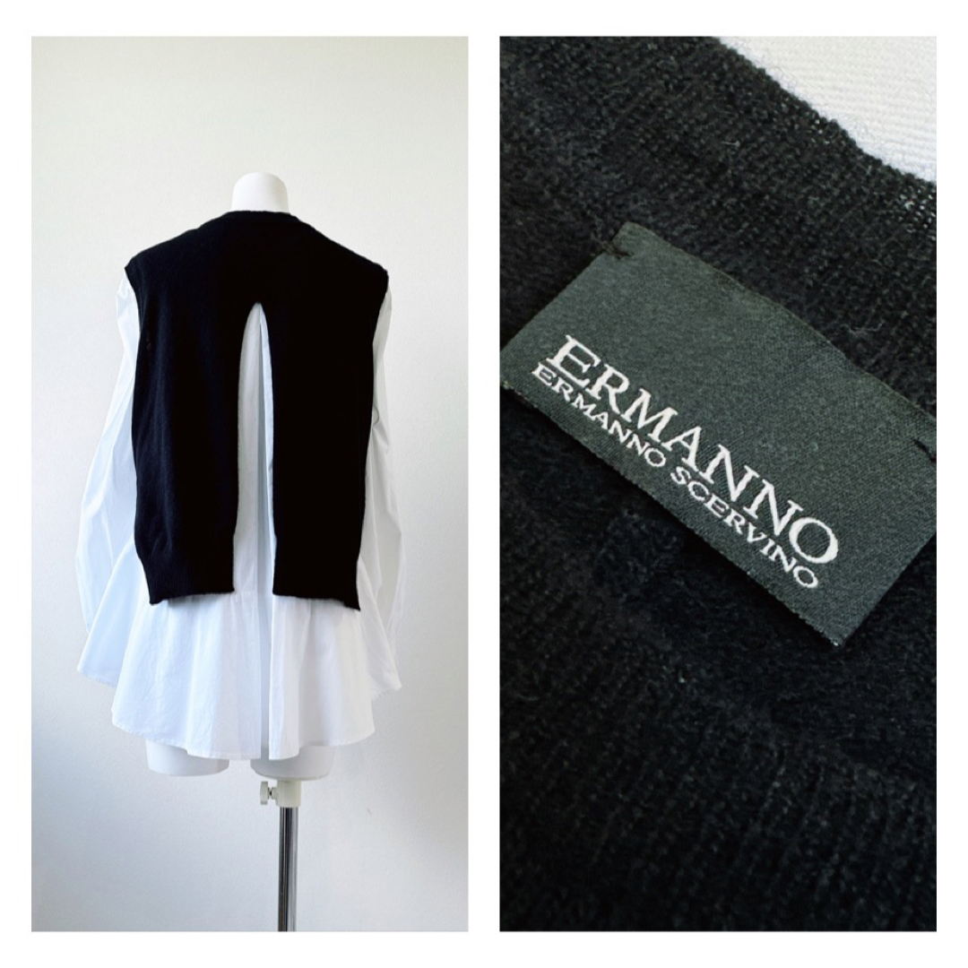 ERMANNO SCHERVINO(エルマンノシェルヴィーノ)のERMANNO SCERVINO   ブラウス　ベスト　セット レディースのトップス(シャツ/ブラウス(長袖/七分))の商品写真