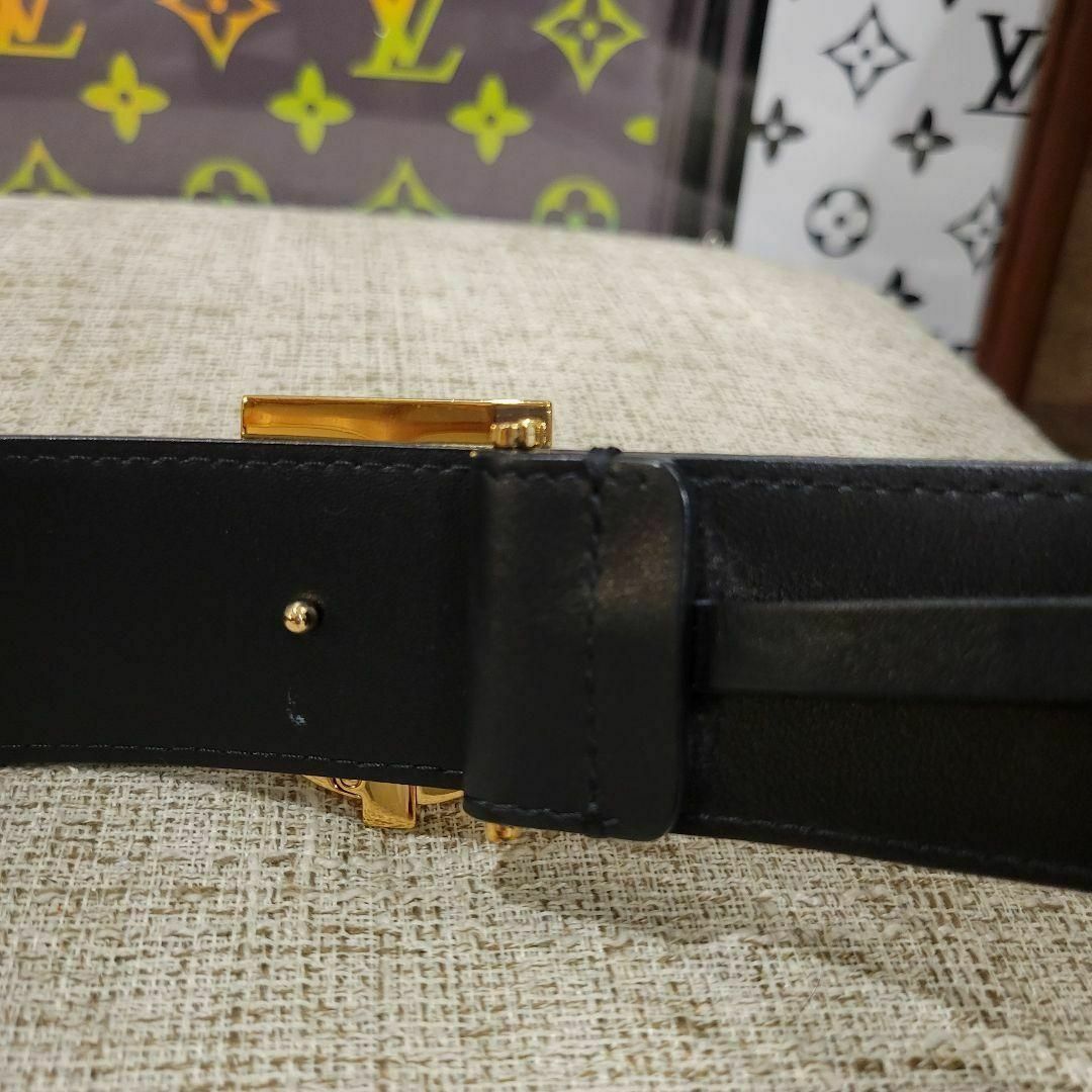 BURBERRY ゴールド×ブラック かっこいい ベルト スーツ パンツ