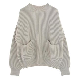 アンユーズド(UNUSED)のUNUSED アンユーズド ニット US1548-C220S3 3G pullover knit ポケット付き コットン カシミア カシミヤ クルーネック ニット プルオーバー オフホワイト系 3【中古】(ニット/セーター)