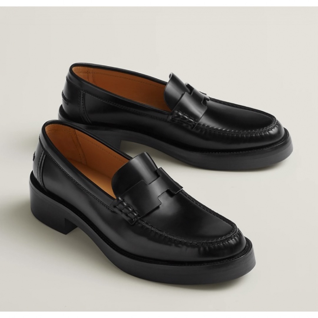 値下◆美品◆ Hermes エルメス ローファー hour loafer 37レザー インソールライニング