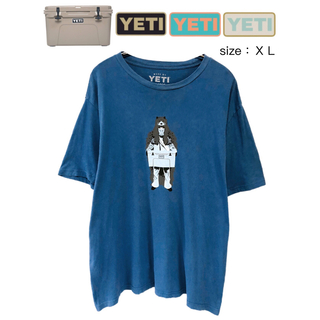 イエティ(YETI)のYETI 　イエティ　Tシャツ　XL　ブルー　USA古着(Tシャツ/カットソー(半袖/袖なし))