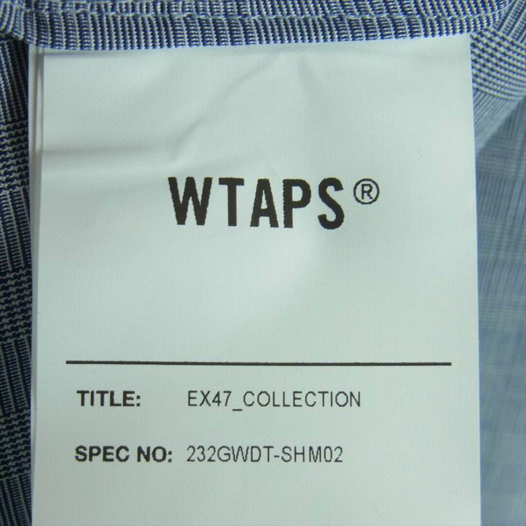 W)taps(ダブルタップス)のWTAPS ダブルタップス 23AW 232GWDT-SHM02 BD 02 LS COTTON BROADCLOTH TEXTILE PROTECT チェック ボタンダウン 長袖 シャツ グレイッシュブルー系 04【新古品】【未使用】【中古】 メンズのトップス(シャツ)の商品写真