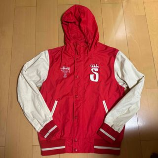 希少XL✨ STUSSY ロゴ ワッペン コットン スタジャン ブラック