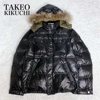 極美品 XL タケオキクチ 最高級ラムレザージャケット 裏地総柄ブラック