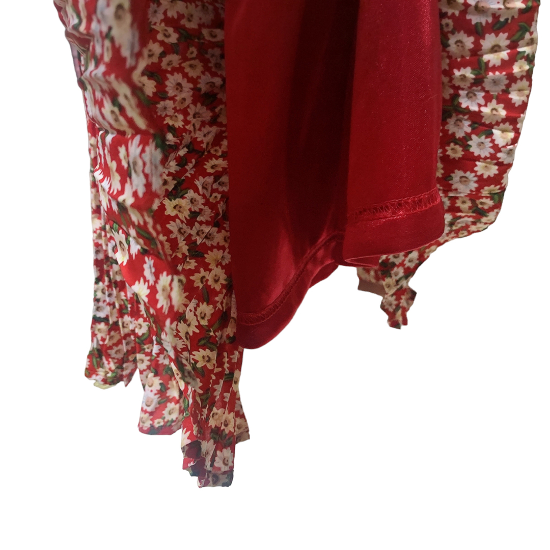 大きいサイズ　a.no.ne. ne 小花プリント　プリーツスカート　Ｗフルゴム レディースのスカート(ロングスカート)の商品写真