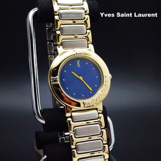 イヴサンローラン(Yves Saint Laurent)のYve Saint Laurent YSL 腕時計 ブルー文字盤 コンビカラー (腕時計(アナログ))