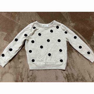 エイチアンドエム(H&M)のH&M キッズ服　ドット柄長袖ニット　2-4Y(ニット)