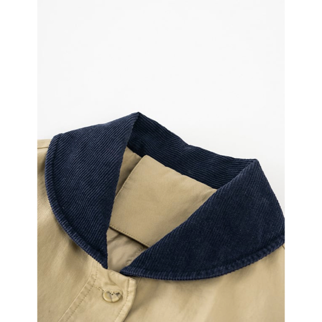 丸襟切り替え ハンティングジャケットコート  ベージュ レディースのジャケット/アウター(その他)の商品写真