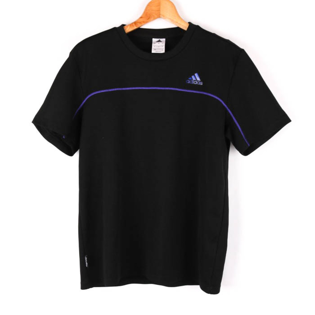 adidas(アディダス)のアディダス 半袖Tシャツ ワンポイントロゴ スポーツウエア クライマライト メンズ Mサイズ ブラック×パープル adidas メンズのトップス(Tシャツ/カットソー(半袖/袖なし))の商品写真