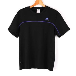 アディダス(adidas)のアディダス 半袖Tシャツ ワンポイントロゴ スポーツウエア クライマライト メンズ Mサイズ ブラック×パープル adidas(Tシャツ/カットソー(半袖/袖なし))