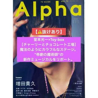 キンキキッズ(KinKi Kids)のTVガイドAlpha 堂本光一(アート/エンタメ/ホビー)