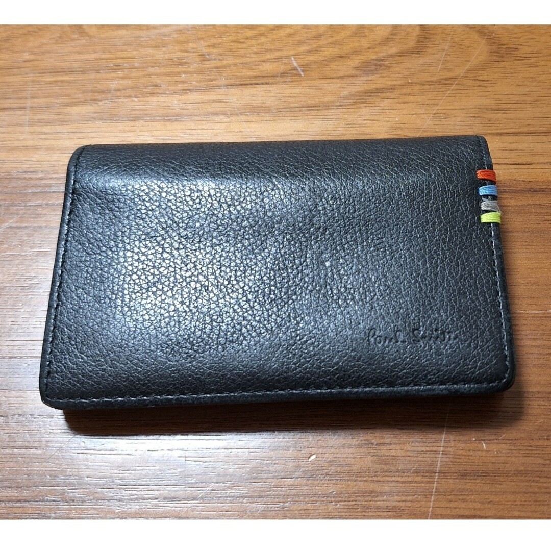 Paul Smith(ポールスミス)のPaul Smith　革名刺入れ　ブラック×ブルー　中古品 メンズのファッション小物(名刺入れ/定期入れ)の商品写真