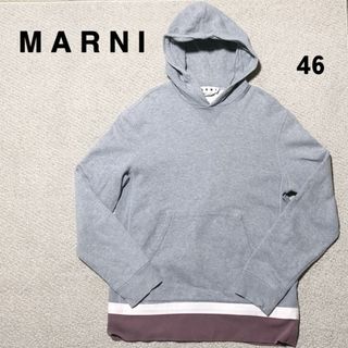 新品タグ付　MARNI  マルニ　ロゴパッチパーカー　ネイビー　36