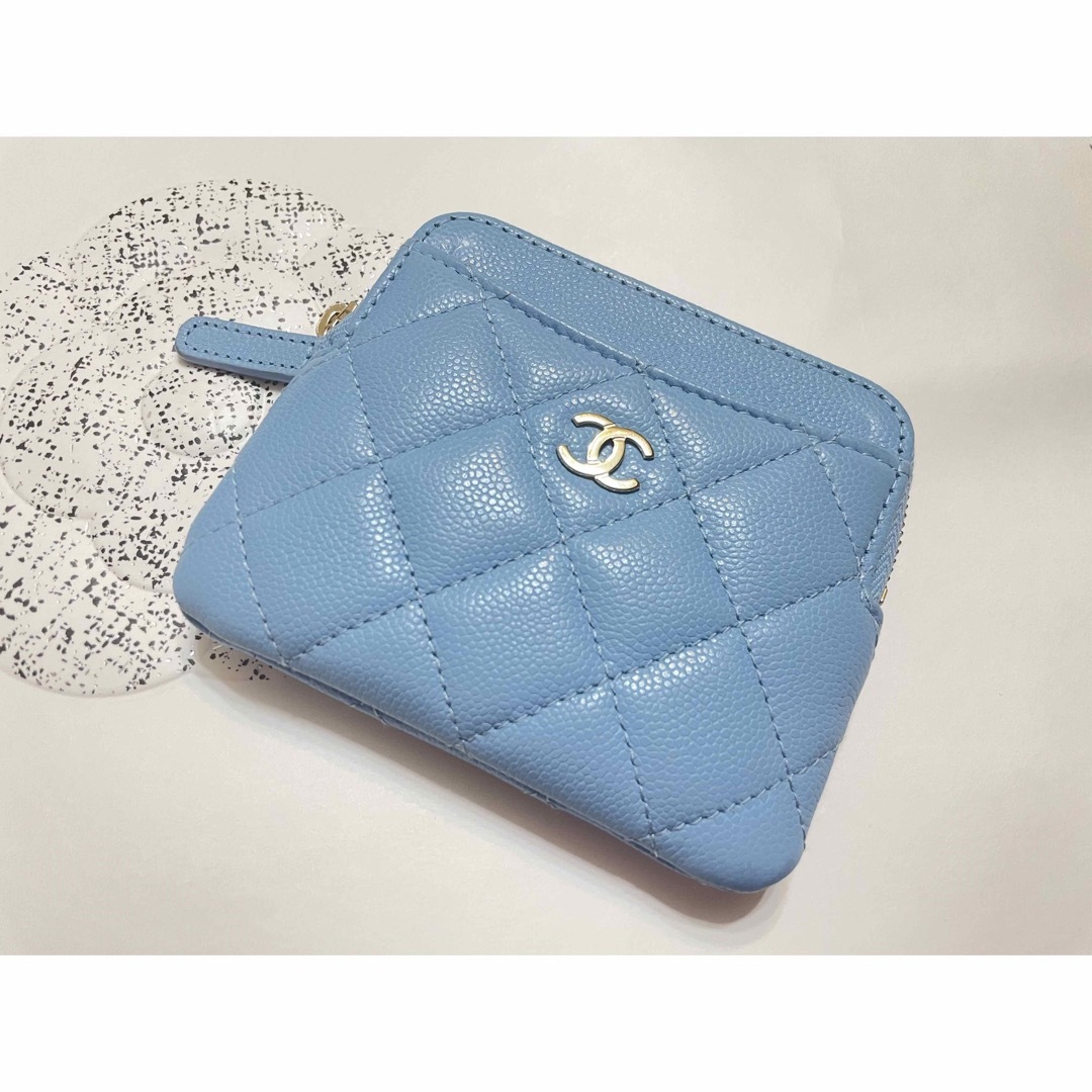 CHANEL シャネル フラグメントケース ミニ財布 カードケース ブルー 美品 CHANEL シャネル フラグメントケース ミニ財布 カードケース ブルー 美品