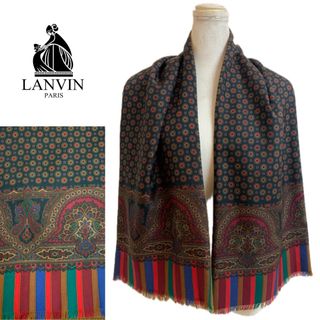 ランバン(LANVIN)のLANVIN PARIS VINTAGE フランス製 シルクカシミヤ 柄ストール(ストール)