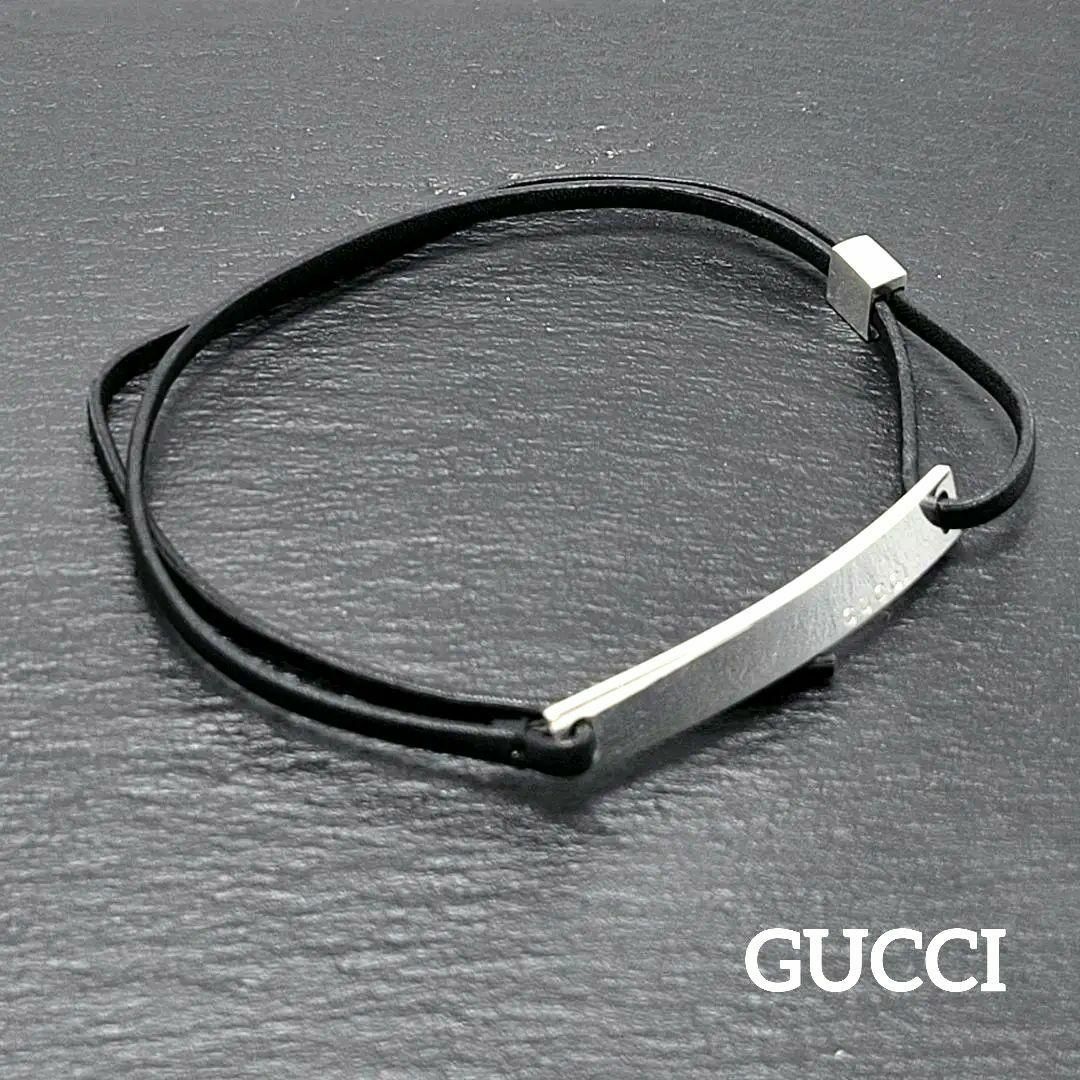 【美品】GUCCI SV925 プレート チョーカー ブレスレットレザー | フリマアプリ ラクマ