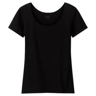 ユニクロ(UNIQLO)のヒートテックUネックT（半袖）3枚　（ブラック)(Tシャツ(半袖/袖なし))