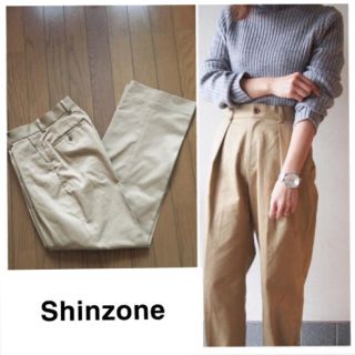 Shinzone - 新品タグ付き ワイドタックチノパンツ 17SSの通販 by