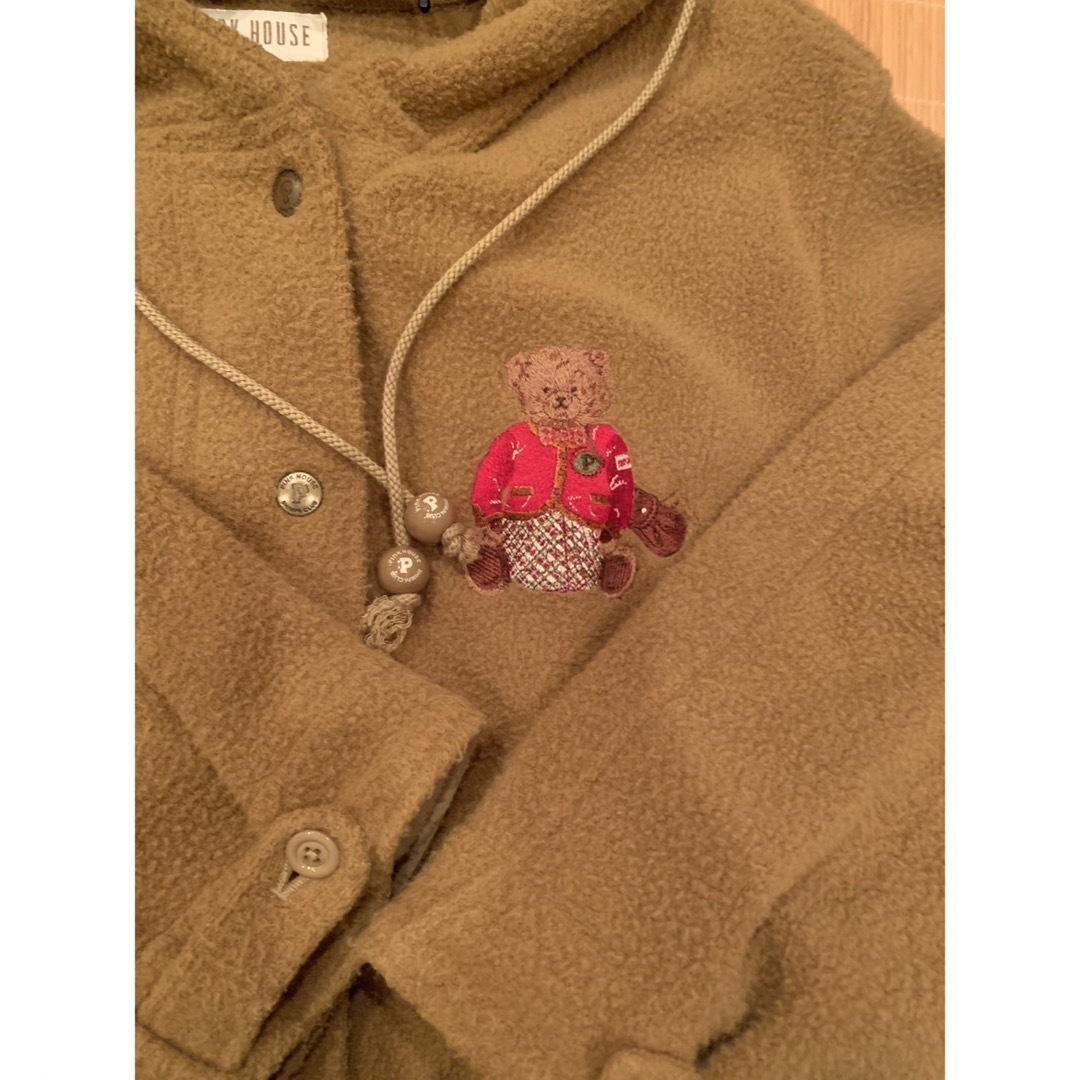 PINK HOUSE ピンクハウス フード付きコート くま刺繍 PINK HOUSE ピンクハウス フード付きコート くま刺繍