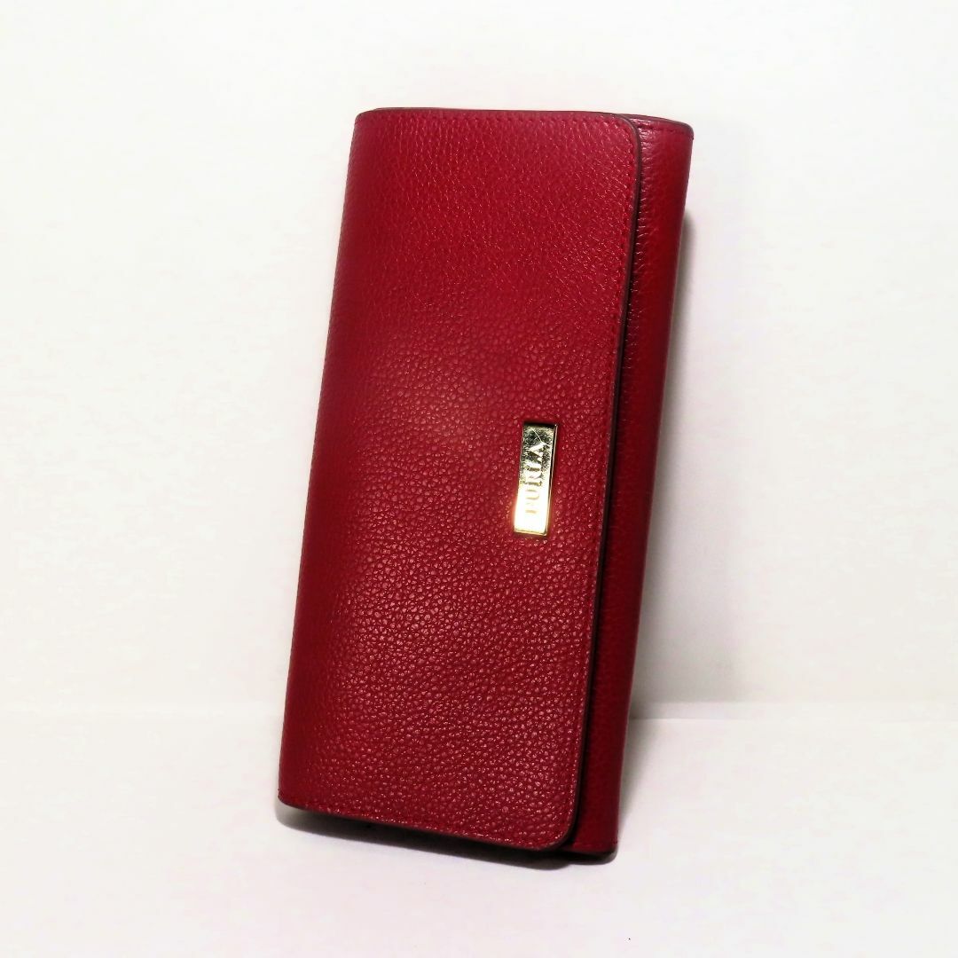 Furla(フルラ)の美品 FURLA フルラ 長財布 レザー 革 レッド 赤 レディースのファッション小物(財布)の商品写真