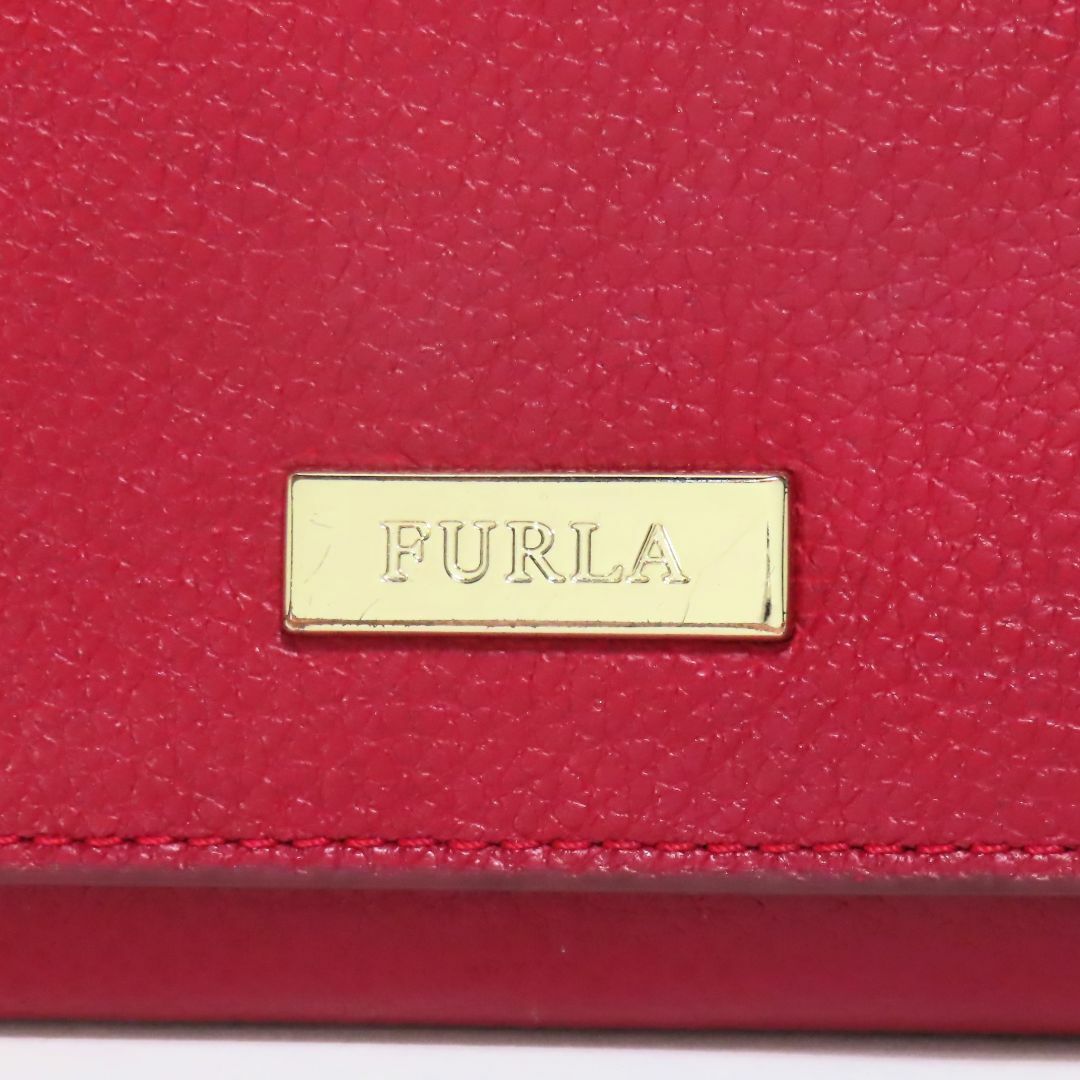 Furla(フルラ)の美品 FURLA フルラ 長財布 レザー 革 レッド 赤 レディースのファッション小物(財布)の商品写真