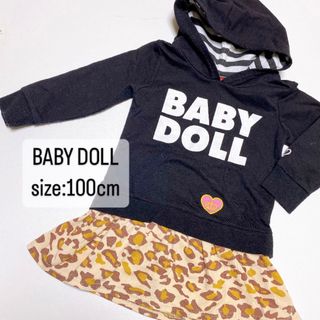 ベビードール(BABYDOLL)のBABYDOLL   レオパード　ロゴ　ワンピース　100(ワンピース)