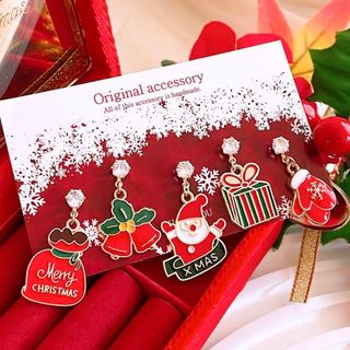 新作❣️ ワクワク♪クリスマス 5点セット ハンドメイド ピアス イヤリング(ピアス)