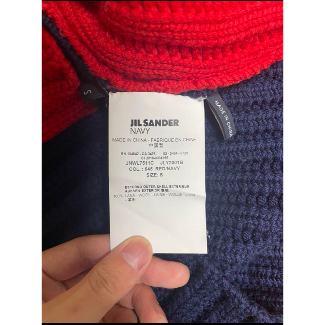 トップスレア！JIL SANDER ニットsセーターバイカラーレッドネイビージルサンダー