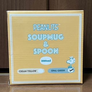 ピーナッツ(PEANUTS)のスヌーピー　スープマグ＆スプーン　OPAL GREEN(グラス/カップ)