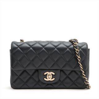 値下げCHANEL シャネル /ラムスキン×コットン ショルダーバッグ