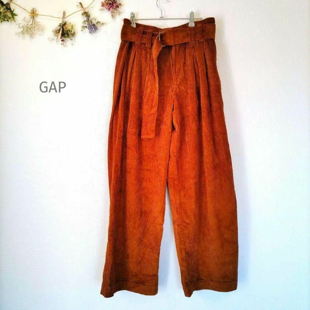 GAP(ギャップ)のギャップ／GAP／3Ｌサイズ相当／ベルト付ハイウエストコーディロイワイドパンツ レディースのパンツ(カジュアルパンツ)の商品写真