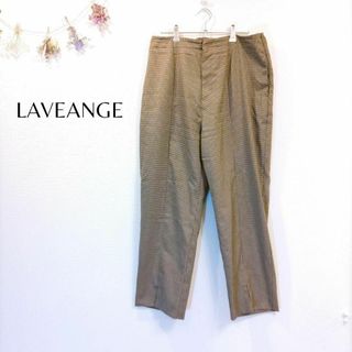 ラビアンジェ(Laveange)のラビアンジェ／3L／小柄千鳥柄　センタースリットカジュアルシックテーパードパンツ(カジュアルパンツ)