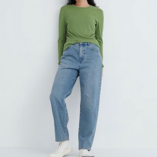 ユニクロ(UNIQLO)のワイドテーパードジーンズ(デニム/ジーンズ)