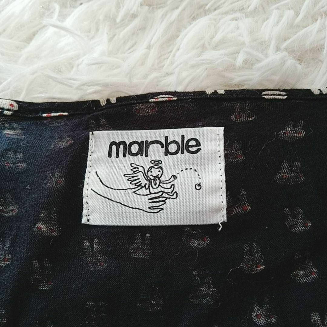 marble(マーブル)のmarble／マーブル／M相当／うさぎ柄　ノーカラーフルオープンシャツワンピース レディースのワンピース(ひざ丈ワンピース)の商品写真