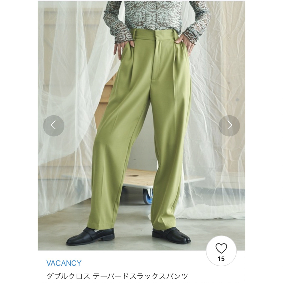 vacancy テーパードスラックスパンツ　グリーン メンズのパンツ(スラックス)の商品写真