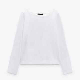 ザラ(ZARA)のZARA  ボートネックコットントップス(カットソー(長袖/七分))