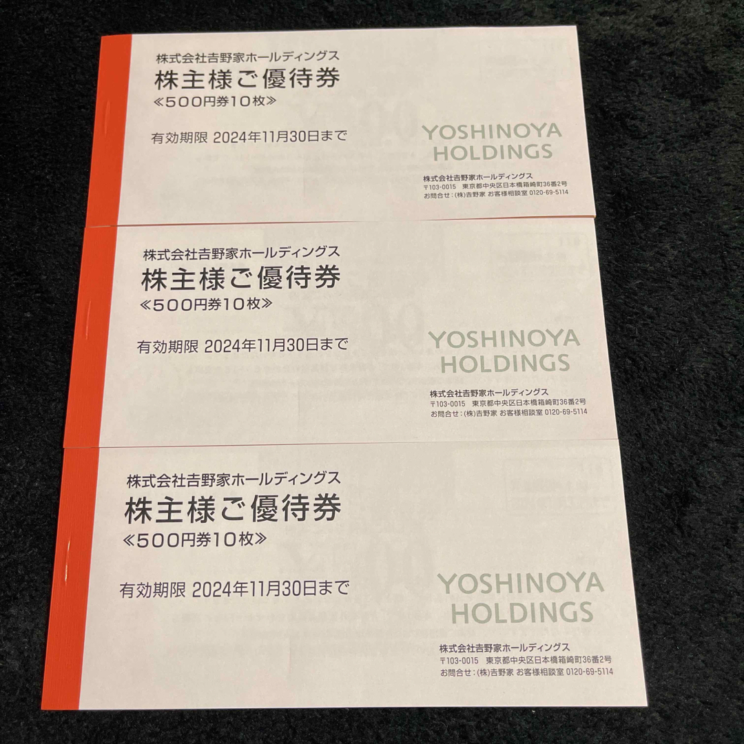 吉野家ホールディングス 株主優待 15,000円分優待券/割引券