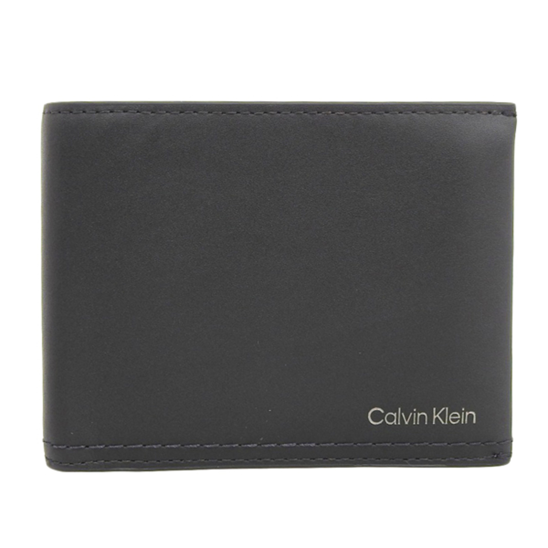 CALVIN KLEIN カルバンクライン レザー 二つ折り財布 - ブラック gyその他