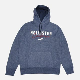 ホリスター(Hollister)の★新品★ホリスター★アップリケロゴプルオーバーパーカー (Navy/L)(パーカー)