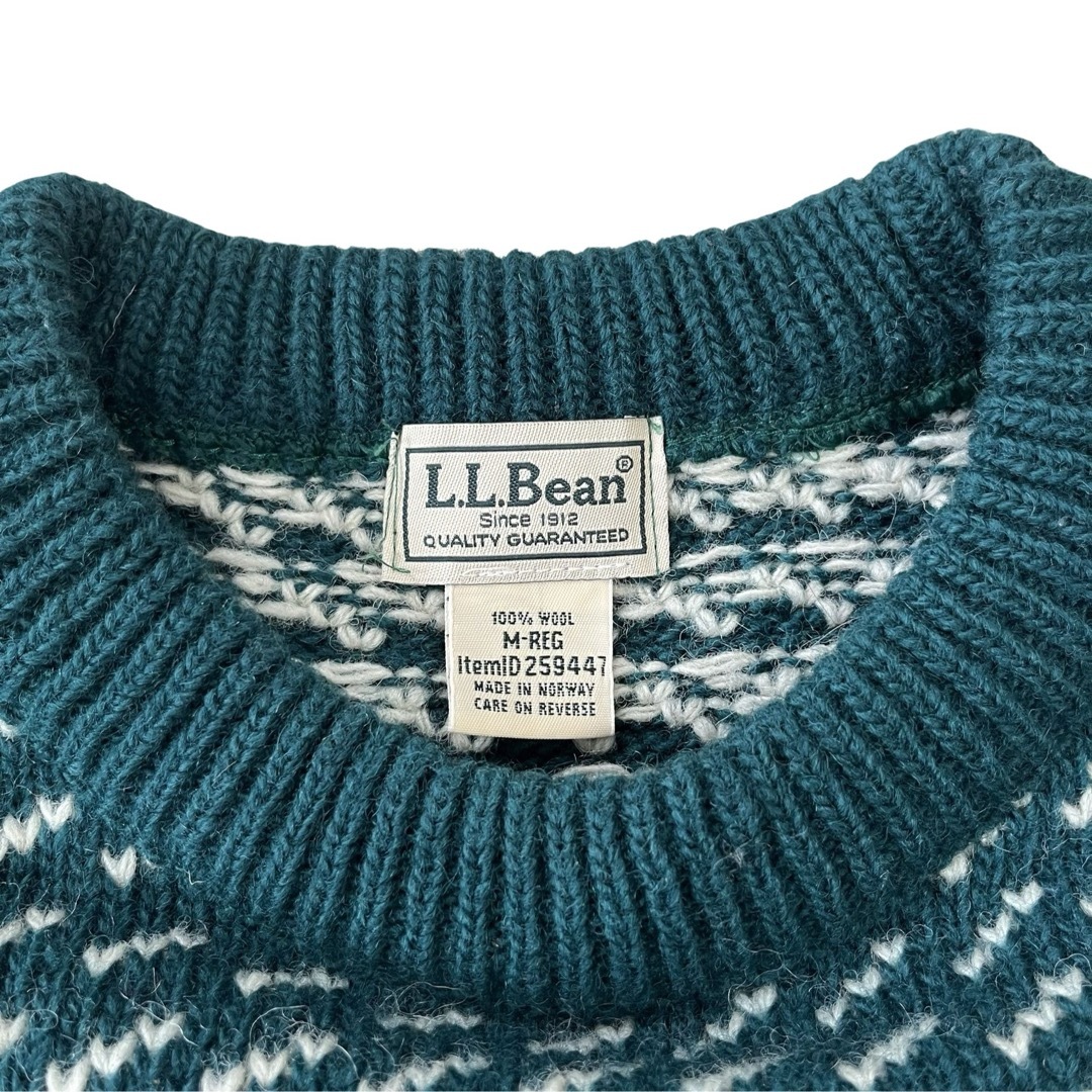 定価から3０％オフ L.L.Bean バーズアイニットセーター グリーン