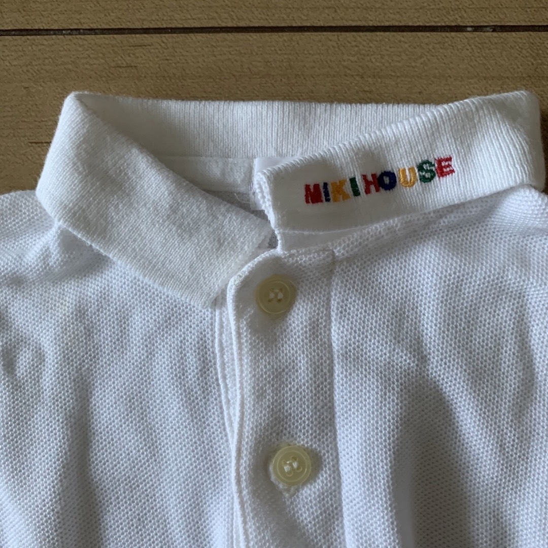 mikihouse(ミキハウス)のスマーフ様　ミキハウス　ポロシャツ　長袖　90cm 白 キッズ/ベビー/マタニティのキッズ服男の子用(90cm~)(ブラウス)の商品写真