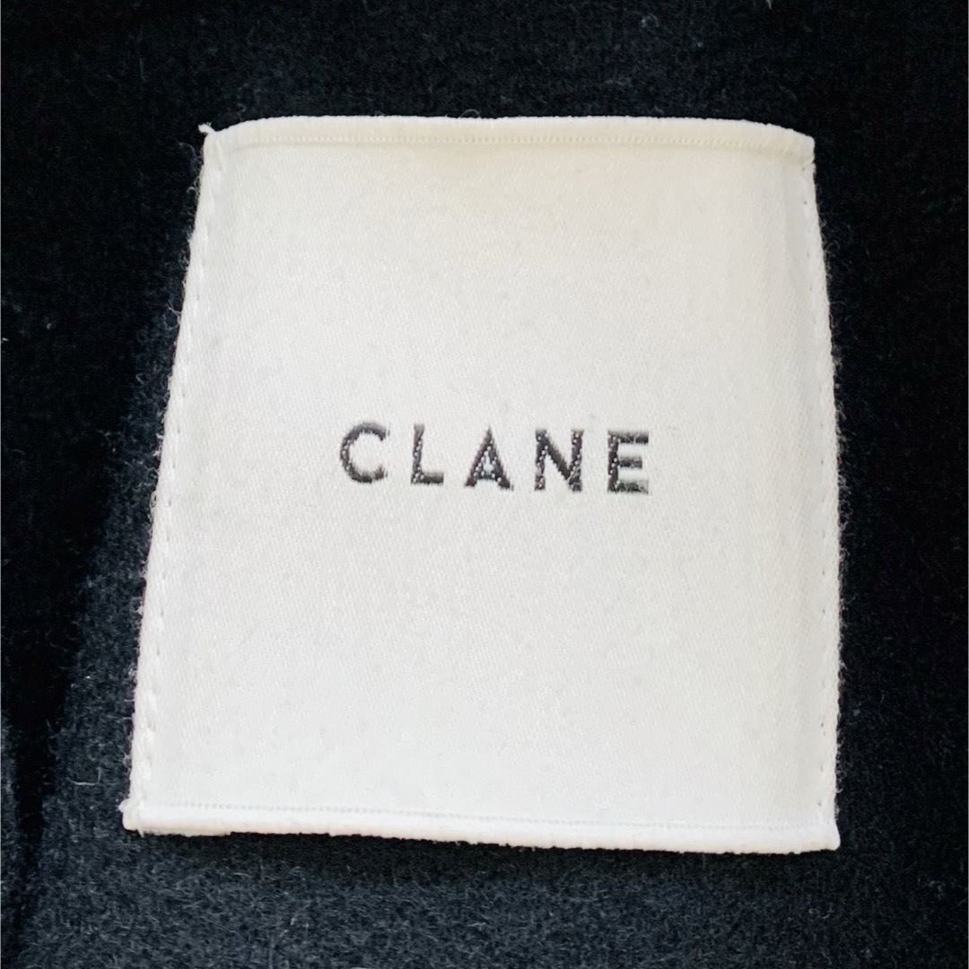 CLANE(クラネ)のCLANE ダブルカラー　ブラック　コート　美品 レディースのジャケット/アウター(ロングコート)の商品写真