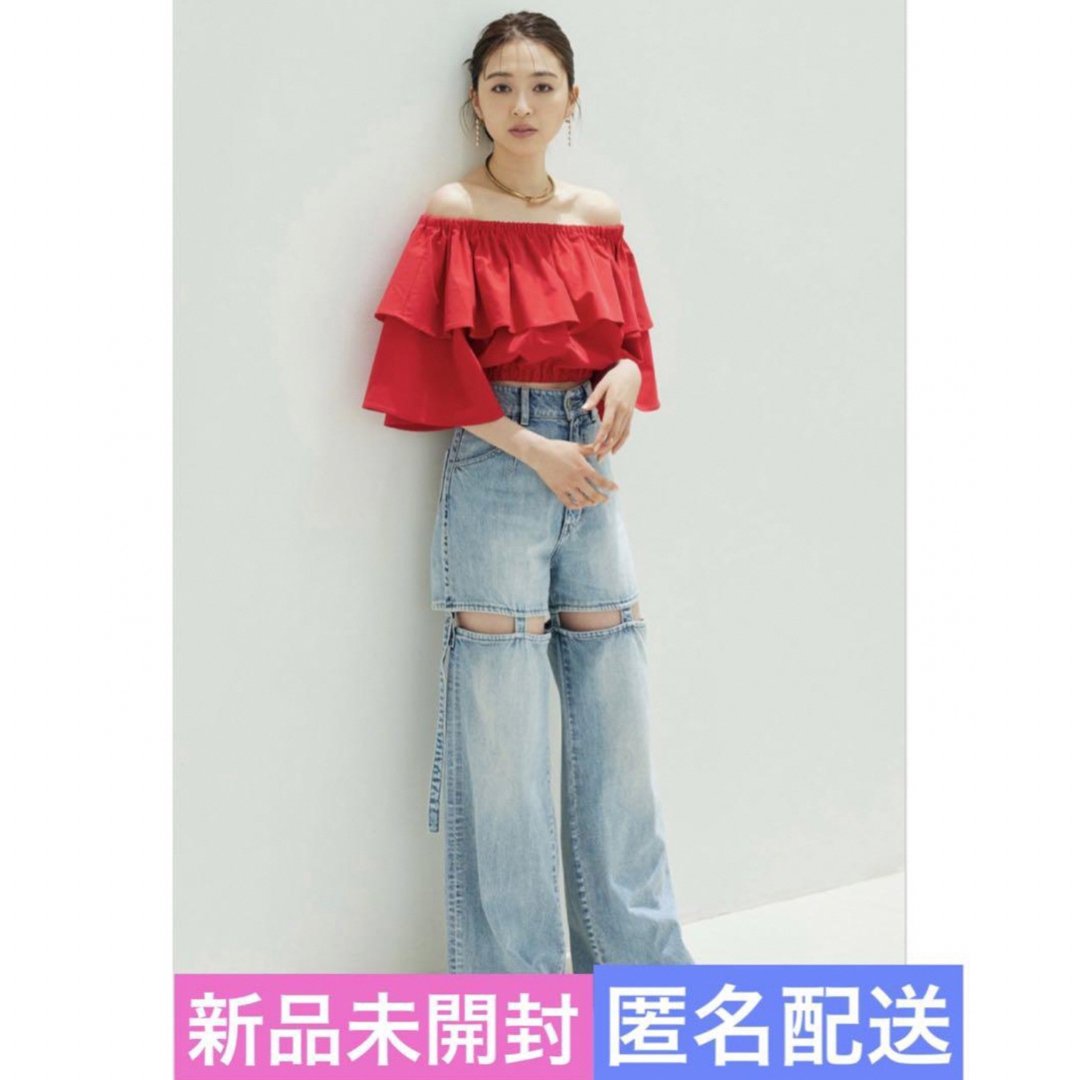 新品未開封　匿名配送　スラッシュレッグJ/W DENIM PT riendaワイドパンツシルエットワイド