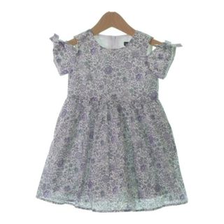 ベベ(BeBe)のBeBe ベベ ワンピース（その他） 100 白x紫x緑等(花柄) 【古着】【中古】(ワンピース)