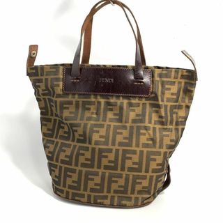 FENDI フェンディ ズッカ柄 ブラウン キャンバス /レザー トートバッグ ショルダーバッグ レディース 400556