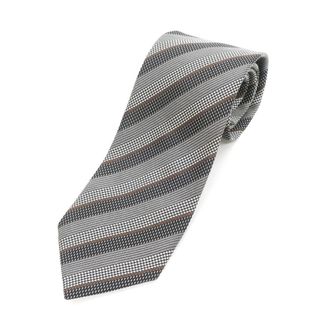 エルメネジルドゼニア(Ermenegildo Zegna)の【中古】エルメネジルドゼニア Ermenegildo Zegna ストライプ 3つ折り シルク ネクタイ ブラックxホワイト【メンズ】(ネクタイ)