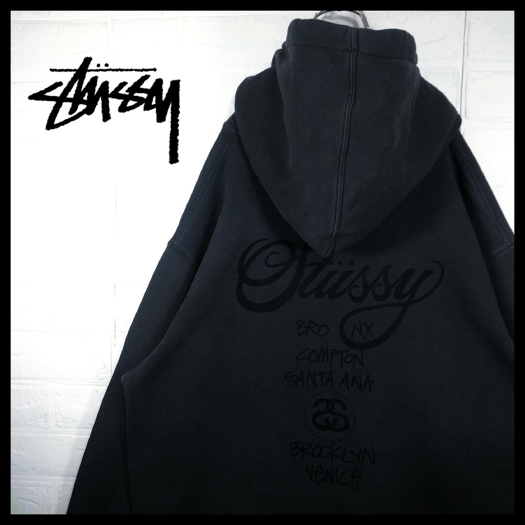 激レアカラー】STUSSY ステューシー パーカー ビッグロゴ マゼンタ-