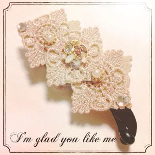お値下げピンクビジューバナナヘアクリップ(ヘアゴム/シュシュ)